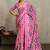 Hot pink printed satin saree