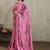 Hot pink printed satin saree
