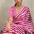 Hot pink printed satin saree