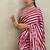 Pink printed satin saree