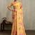 Mustard printed satin saree