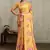 Mustard printed satin saree