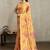 Mustard printed satin saree