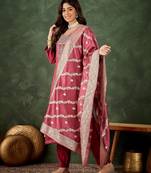 Maroon women kurta pant dupatta set