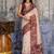 Cotton blend cream & brown saree