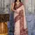 Cotton blend cream & brown saree