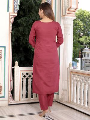 Maroon women kurta pant dupatta set 4