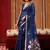 navy blue art silk woven work saree