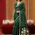 dark green art silk woven work saree