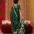 dark green art silk woven work saree