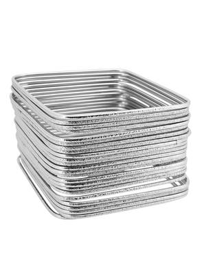 Set of 24 silver plated square shimmer bangle set 2