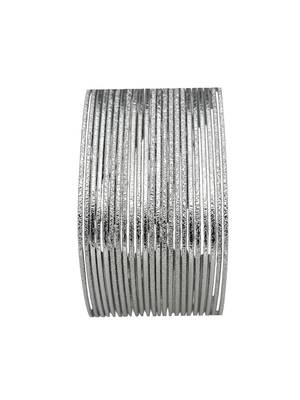 Set of 24 silver plated square shimmer bangle set 3