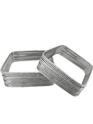 Set of 24 silver plated square shimmer bangle set 4