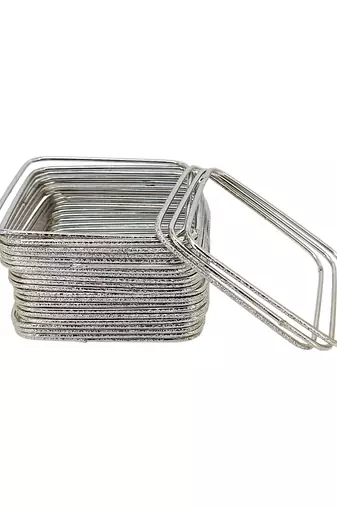 Set of 24 silver plated square shimmer bangle set
