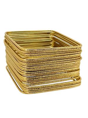 Set of 24 gold plated square shimmer bangle set 2