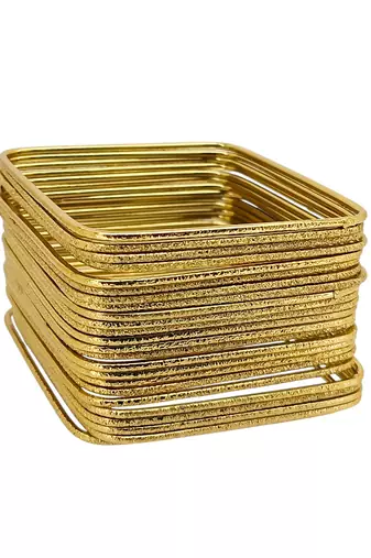 Set of 24 gold plated square shimmer bangle set