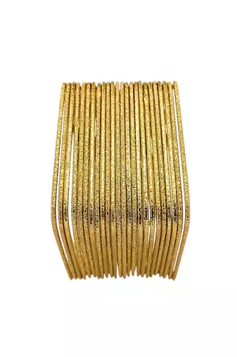 Set of 24 gold plated square shimmer bangle set
