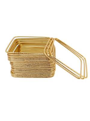 Set of 24 gold plated square shimmer bangle set 5