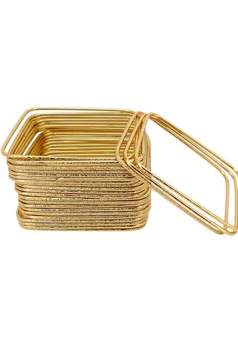 Set of 24 gold plated square shimmer bangle set