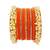 Set of 17 gold plated cz orange velvet chuda set