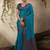 teal blue woven kanjivaram art silk saree