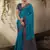 teal blue woven kanjivaram art silk saree