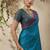 teal blue woven kanjivaram art silk saree