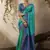 turquoise woven kanjivaram art silk blend saree