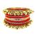Set of 13 gold plated ghungroo red velvet chuda set