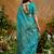 aqua blue tussar art silk woven work saree