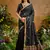 black tussar art silk woven work saree