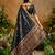 black tussar art silk woven work saree