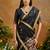 black tussar art silk woven work saree