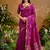 dark magenta tussar art silk woven work saree