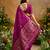 dark magenta tussar art silk woven work saree