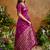 dark magenta tussar art silk woven work saree