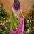woven work art silk green saree