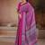 Rani pink printed satin saree