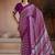 Purple printed satin saree
