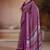 Purple printed satin saree