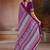 Purple printed satin saree