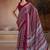 Maroon printed satin saree