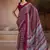 Maroon printed satin saree