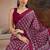 Maroon printed satin saree