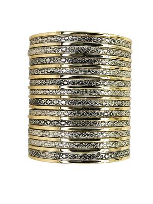 Two toned set of 25 lattice pattern bangle set 2