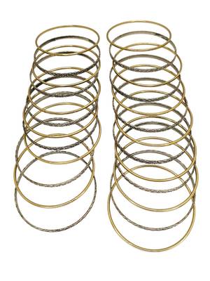 Two toned set of 25 lattice pattern bangle set 4