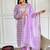 Lavender crepe printed sttiched kurta set