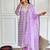 Lavender crepe printed sttiched kurta set