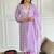 Lavender crepe printed sttiched kurta set