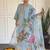 Sky blue chanderi embroidered straight kurta set
